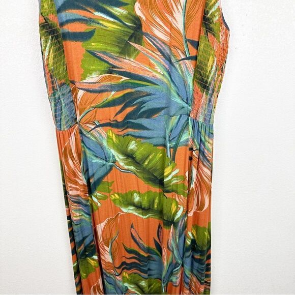 Soft Surroundings Tropical Maxi Ruffle Tank Dress Large - Picture 3 of 6